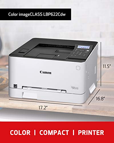 Canon Color Image Class LBP622Cdw -Wireless, Mobile Ready, Duplex Laser Printer, Compact Size - White