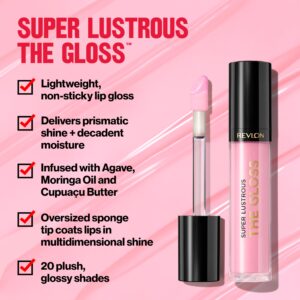 REVLON Lip Gloss, Super Lustrous The Gloss, Non-Sticky, High Shine Finish, 246 Blissed Out, 0.13 Oz