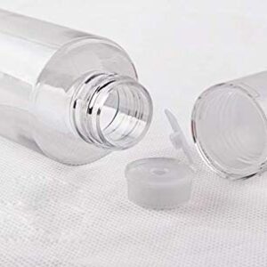 5 oz Clear Plastic Empty Bottles Travel Bottle Container with Flip Cap BPA -free Sample Tube Jars for Cosmetic Bath Shower Gel Lotion Liquid Shampoo - Set of 4
