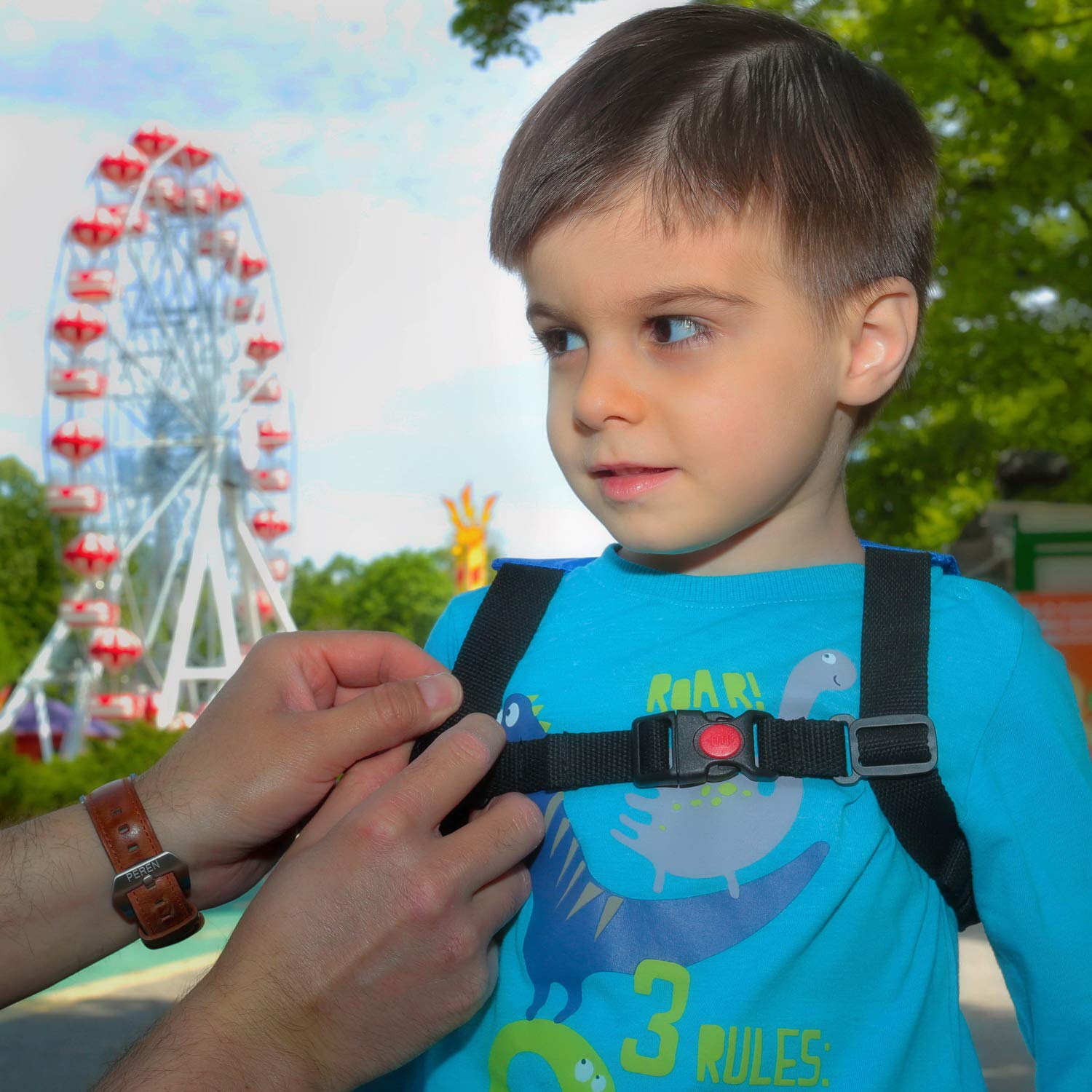 HappyVk Toddler Leash - Baby Leash and Belt for Parents -Dinosaur- Baby Harness for 1-4 Years Old Boys