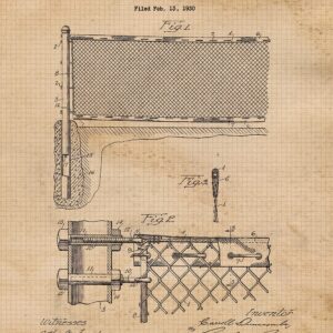 Vintage Tennis Patent Prints, 6 (8x10) Unframed Photos, Wall Art Decor Gifts Under 25 for Home ATP WTA Office Gears Garage Studio Shop School Gym College Student Teacher Coach Team Champion Champs Fan