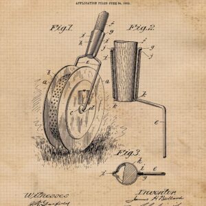 Vintage Tennis Patent Prints, 6 (8x10) Unframed Photos, Wall Art Decor Gifts Under 25 for Home ATP WTA Office Gears Garage Studio Shop School Gym College Student Teacher Coach Team Champion Champs Fan