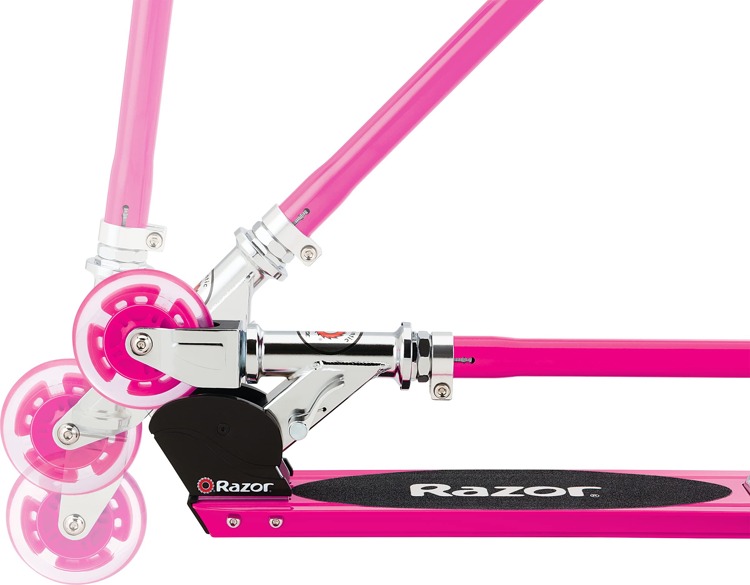 Razor S Spark Sport Kick Scooter for Kids Ages 8+ - LED Light-Up Wheels, Full-Deck Grip Tape, Lightweight Aluminum Frame, Foldable, for Riders up to 220 lbs