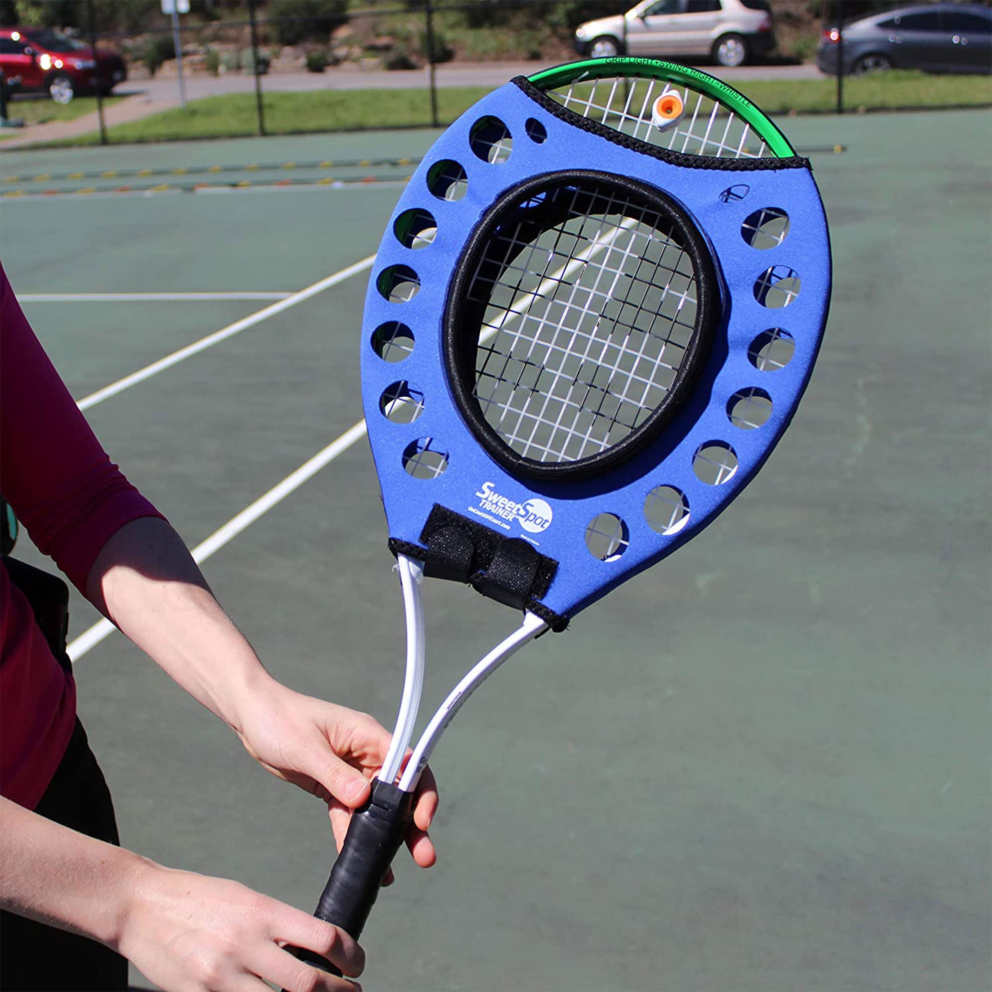 OnCourt OffCourt Sweet Spot Trainer - Learn to Hit The Center of Your Racquet/Tennis Training Aid