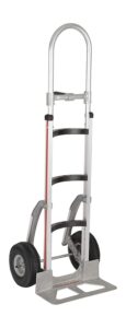 magliner hmk53cua45 aluminum hand truck, curved back frame, 60" single grip handle, 18" x 7-1/2" aluminum diecast nose plate, 500 lb capacity (pack of 1)