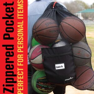 Athletico Extra Large Ball Bag - Mesh Soccer Ball Bag - Heavy Duty Drawstring Bags Hold Equipment For Sports Including Basketball, Volleyball, Baseball, Swimming Gear or The Beach