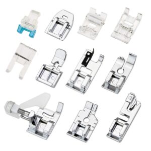 11Pcs Presser Feet, Sewing Machine Kit Household DIY Spare Parts Accessories for Sewing Machine Brother Singer Janome Toyota