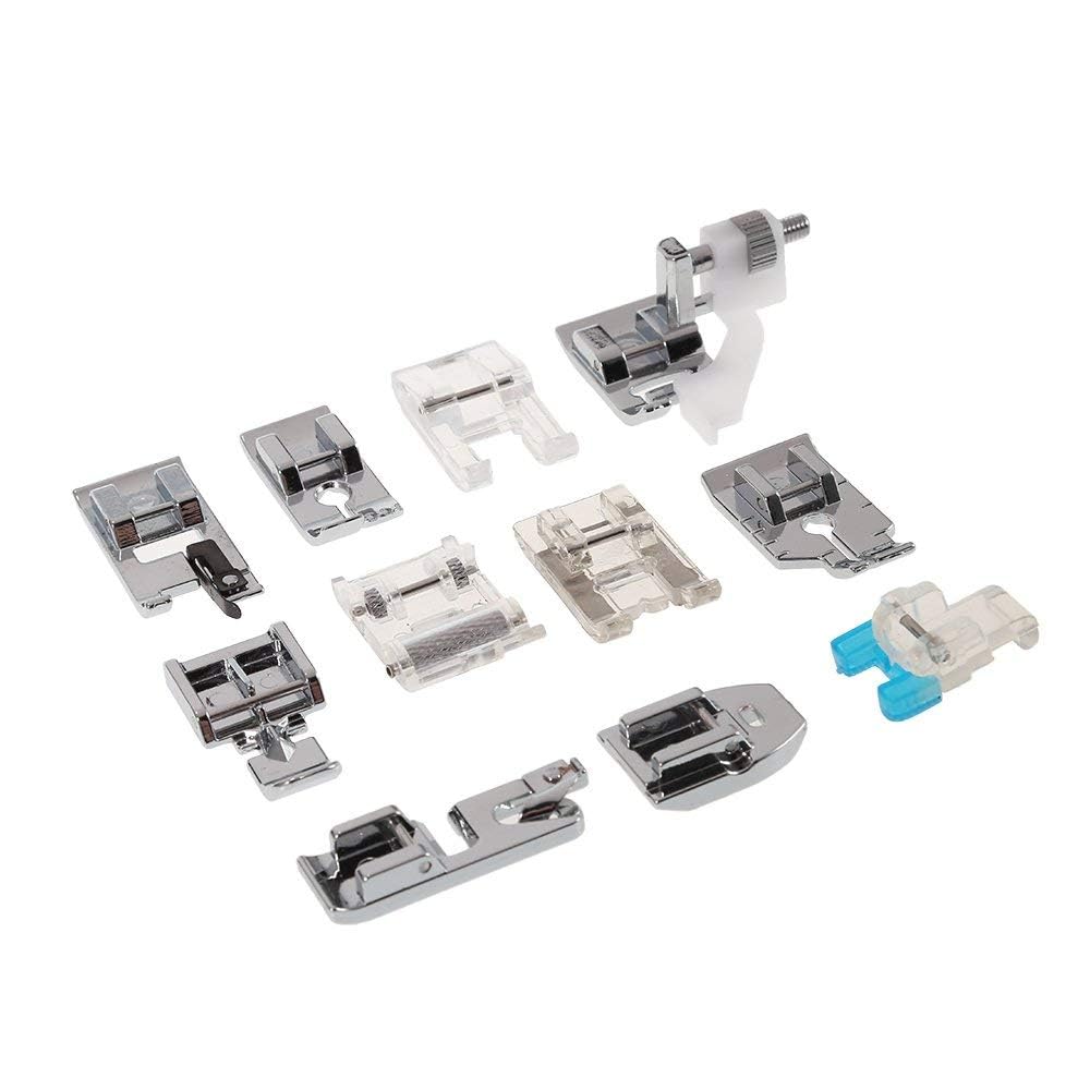 11Pcs Presser Feet, Sewing Machine Kit Household DIY Spare Parts Accessories for Sewing Machine Brother Singer Janome Toyota