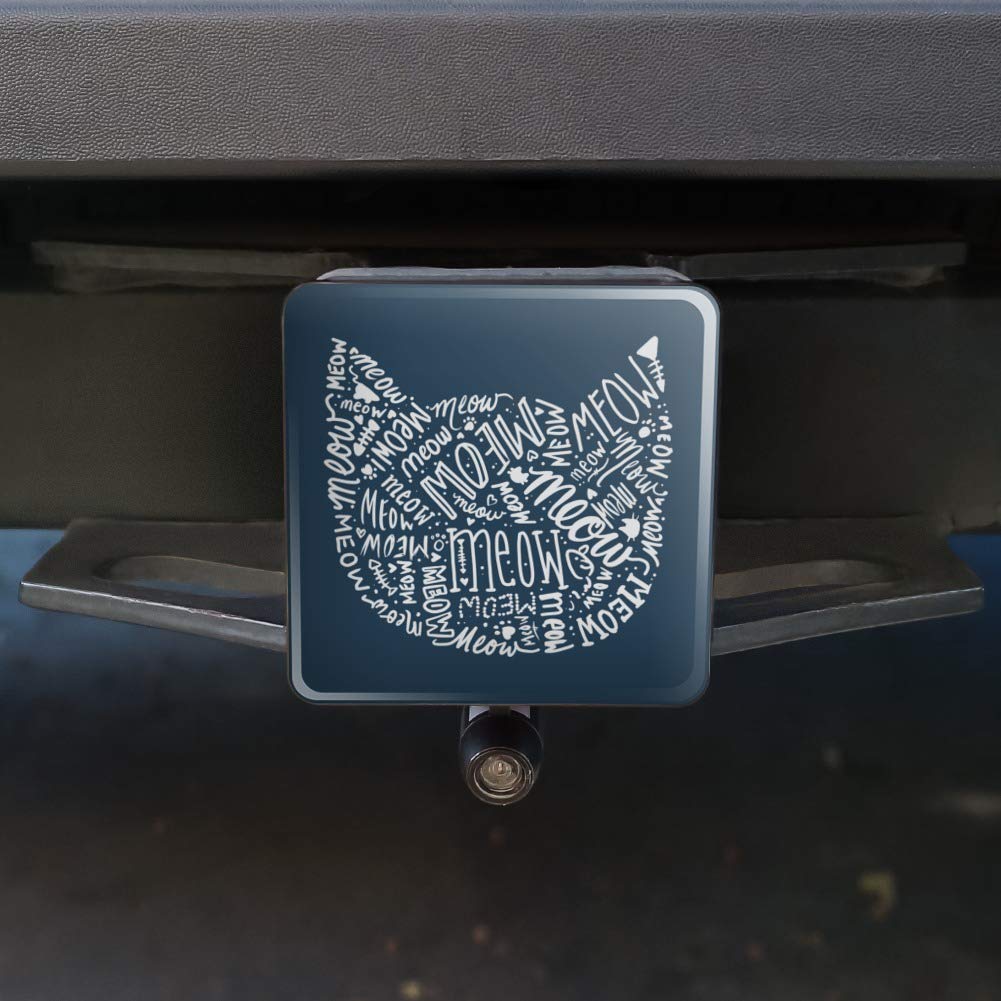 Meow Cat Kitten Kitty Silhouette Tow Trailer Hitch Cover Plug Insert