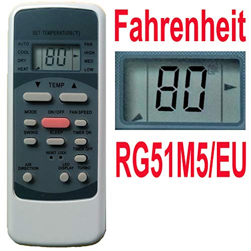 Replacement for Miller Air Conditioner Remote Control Model Number: RG51M5/EU (Display in Fahrenheit)(Only Remote Control)