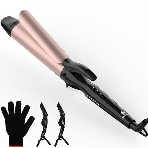 MiroPure Curling Iron, 1 1/2 Inch Hair Curling Iron with Ceramic Coating, Professional Curling Wand, Fast Heating up to 450°F, Wide Voltage for Worldwide, Temperature Lock & 60 Mins Auto Off