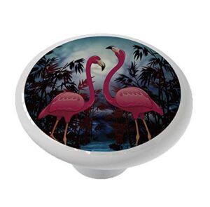 gotham decor moonlit flamingos drawer/cabinet knob