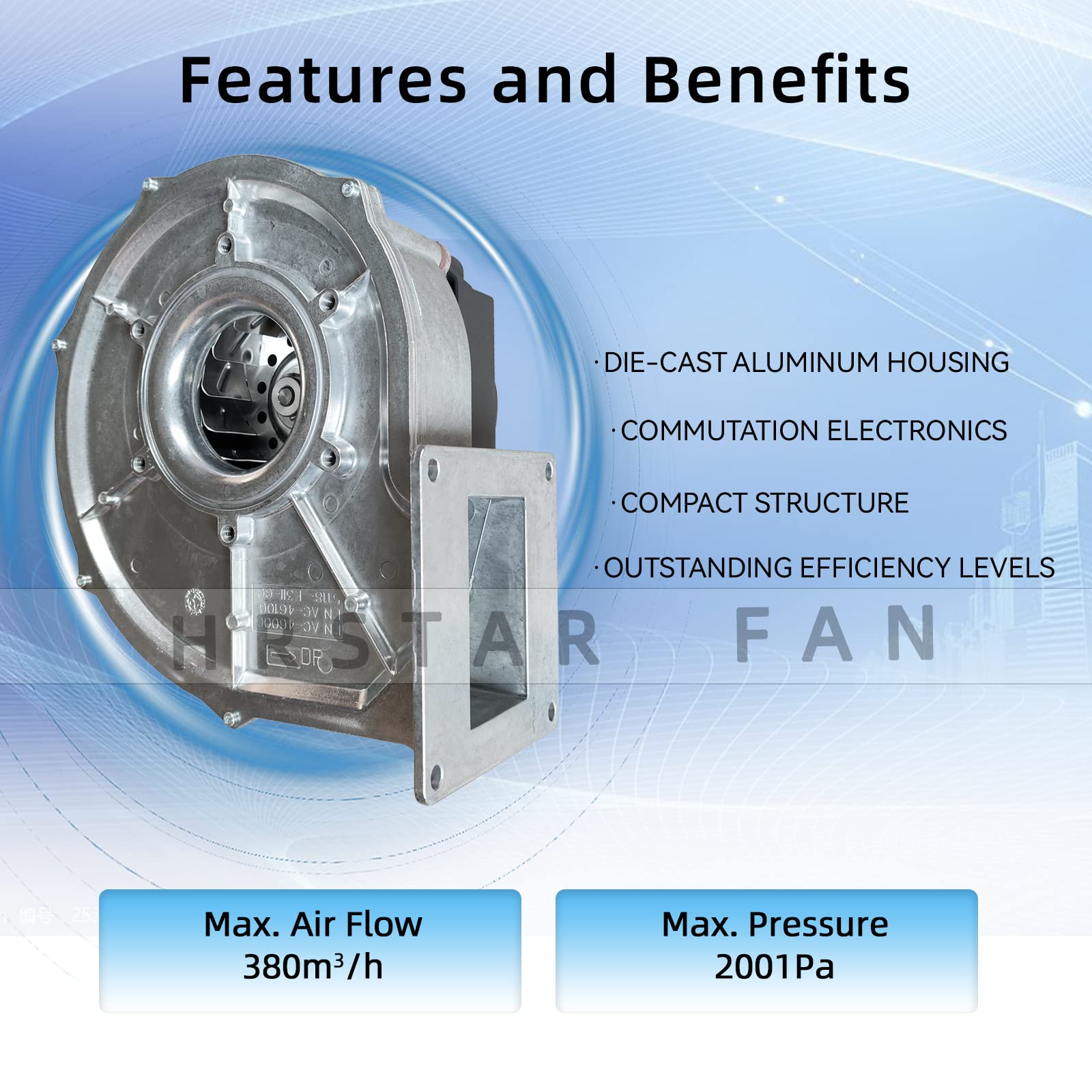 HRSTAR Original New Authentic Fan G1G170-AB31-51 M1G074-CF 410W EC Brushless Speed Regulating Gas Boiler Cooling Fans