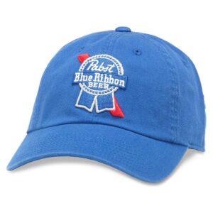 american needle ballpark pabst blue ribbon blue beer baseball dad buckle strap hat (pbc-1901b-roy)