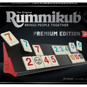 Rummikub Premium Edition by Pressman - Features Racks - Large Number Engraved Tiles and a Storage Bag for The Ultimate Rummikub Experience by Pressman , Silver