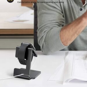 Lamicall Stand for Apple Watch, Charging Stand - Desk Watch Stand Holder Charging Dock Station compatible with Apple Watch Series SE Ultra/Series 8/7/6/5/4/3/2/1, 49mm/45mm/44mm/42mm/41mm/ 38mm, Black