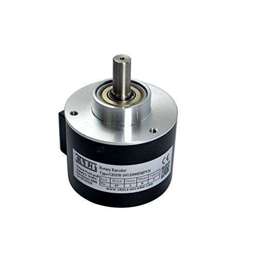 58mm Outer Diameter 10mm Optical Incremental Rotary Encoder 1024ppr 5-26V pushpull with Socket