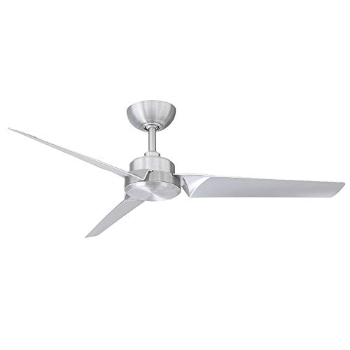 Roboto Smart Indoor and Outdoor 3-Blade Ceiling Fan 52in Brushed Aluminum with Remote Control works with Alexa, Google Assistant, Samsung Things, and iOS or Android App