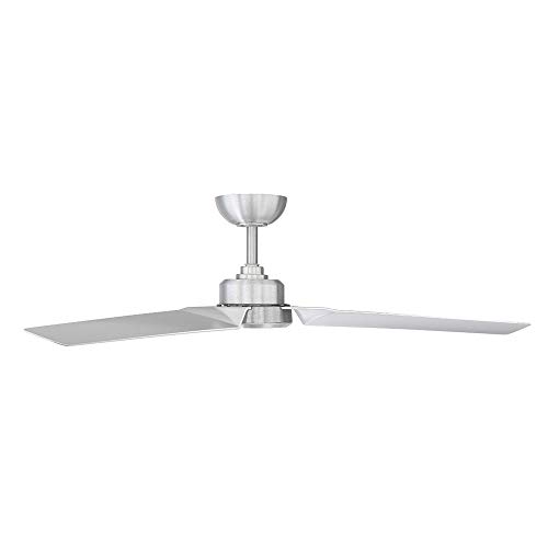 Roboto Smart Indoor and Outdoor 3-Blade Ceiling Fan 52in Brushed Aluminum with Remote Control works with Alexa, Google Assistant, Samsung Things, and iOS or Android App