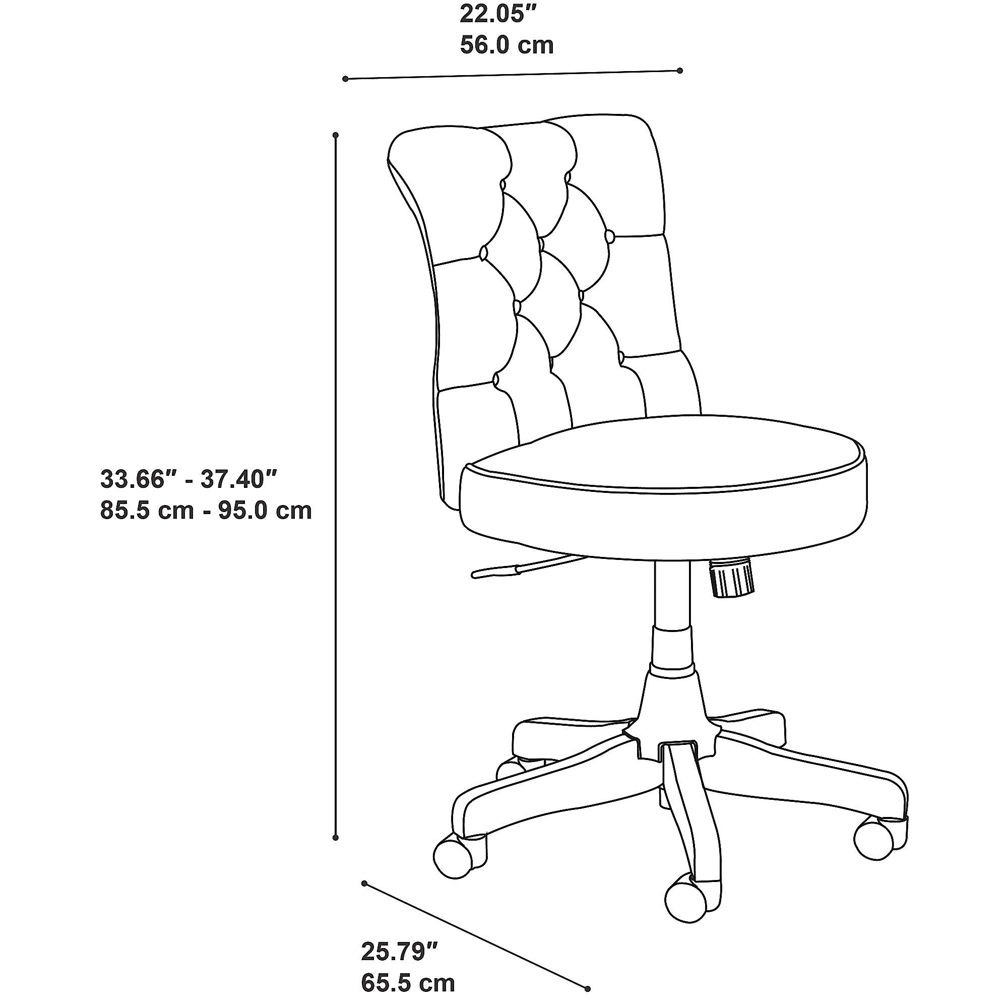 Bush Furniture Salinas Mid Back Tufted Office Chair in Light Gray Fabric