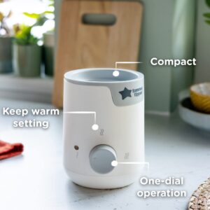 Tommee Tippee Easiwarm Bottle Warmer, Warms Baby Feeds to Body Temperature in Minutes, Automatic Timer, One-Dial Operation, White