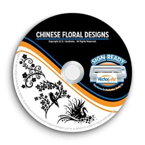 chinese floral-flower clipart-vector clip art-vinyl cutter plotter images-t-shirt design graphics cd