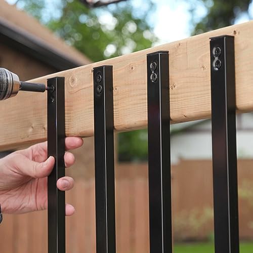 Nuvo Iron RCTB32 10 Pack Baluster, 32" Rectangular Plastic End Caps, Black, 10 Count