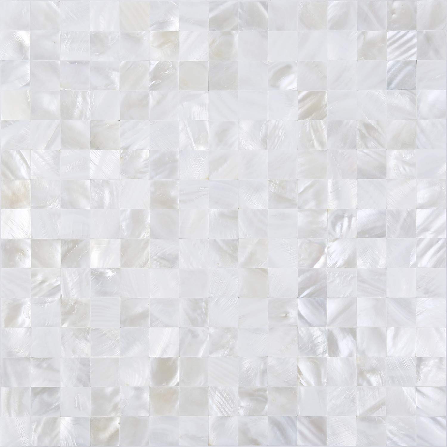 KASARO Peel and Stick Backsplash Shell Tiles, Mother of Pearl Mosaic Self Adhesive Tiles for Kitchen Wall Bathroom Bedroom Decor, White, 10-Sheet