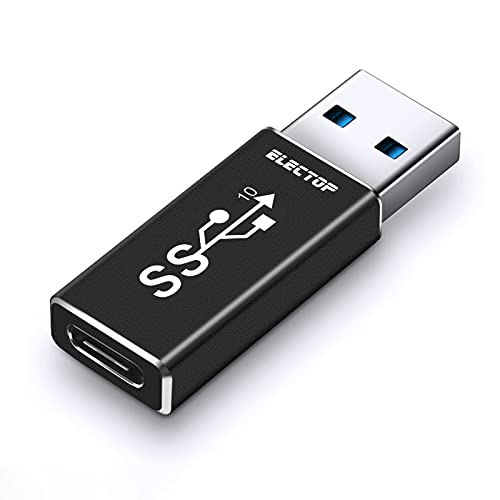 ELECTOP Double Sides 10Gbps, USB 3.1 GEN 2 Male to Type-C Female Adapter, Support Both 10Gbps Charging & Data Transfer, USB A to USB C 3.1 Converter for PC, Laptop, Charger, Power Bank, Quest Link