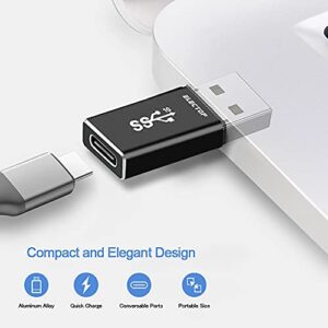 ELECTOP Double Sides 10Gbps, USB 3.1 GEN 2 Male to Type-C Female Adapter, Support Both 10Gbps Charging & Data Transfer, USB A to USB C 3.1 Converter for PC, Laptop, Charger, Power Bank, Quest Link