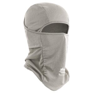 botack balaclava face mask sun uv protection breathable full head mask for men women cycling grey
