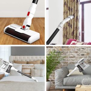 COSTWAY 2 in 1 Cordless Lightweight Vacuum Cleaner, Stick Rechargeable Vacuum with Strong Suction, Bagless Handheld Vacuum Wall-Mountable for Home and Car, White