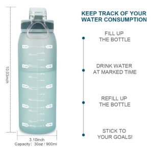 Teentumn Time Marker Water Bottle Gym, 30oz Large Durable Bottle for Workout Sport Travel Water Tracker (Pack of 1)