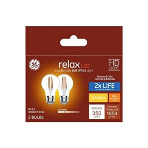ge relax 40-watt eq soft white dimmable globe light bulb (2-pack)