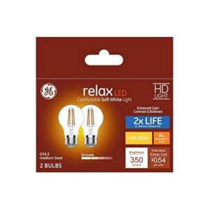 GE Relax 40-Watt EQ Soft White Dimmable Globe Light Bulb (2-Pack)