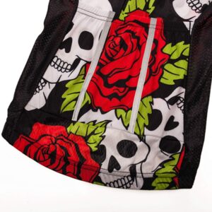 Women's Cycling Jersey Summer Bicycle Clothing Bike Shirt Jacket Skull Red L