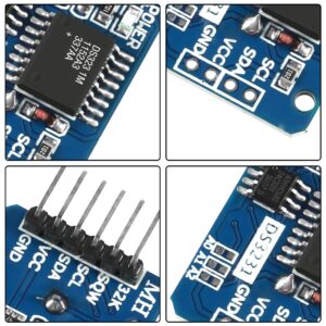 DS3231 AT24C32 IIC RTC Module Clock Timer Memory Module Beats Replace DS1307 I2C RTC Board (Batteries not Included) + 20 PCS Male to Female Jumper Wire Cable