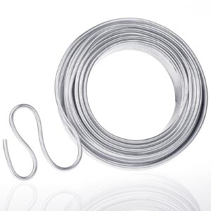 aluminum wire, anezus 9 gauge 12 gauge 18 gauge bendable metal wire armature aluminum craft wire for wreath making beading floral (silver, 3 mm thickness)