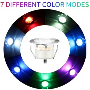 YZGWZLD LED Deck Lights Kit,12pcs Φ1.78 Dimmable WiFi-Control Low Voltage Recessed RGB LED Landscape Step Light Waterproof Outdoor Yard Garden Patio Deck Railings Lighting,Fit for Alexa,Google Home