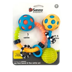 Sassy My First Bend & Flex Rattle Set - 2 Piece - for Ages 0+ Months