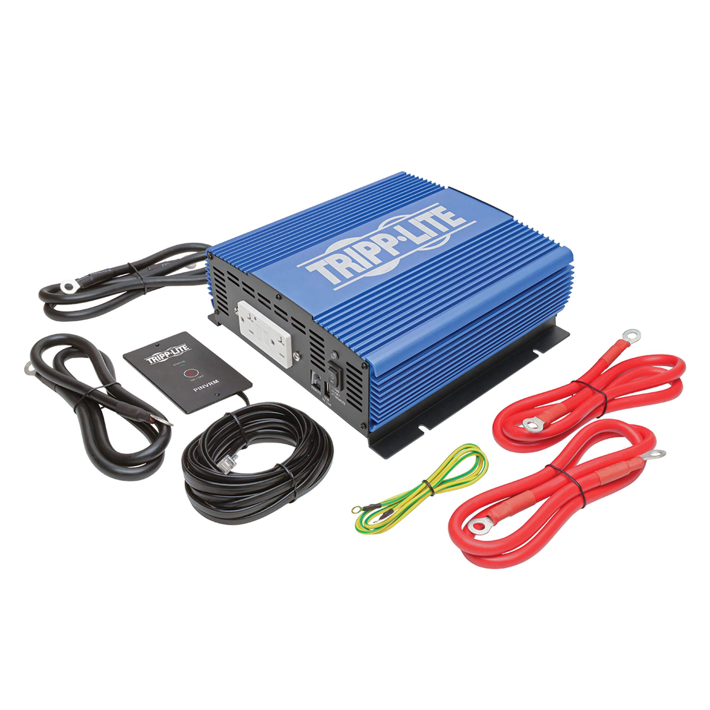 Tripp Lite 2000W Power Inverter, Medium-Duty Power Inverter with 2 AC 1 USB Outlets, 2.0A Battery Cables (Pinv2000)