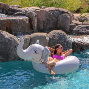 GoFloats Elephant Pool Float Party Tube - Inflatable Rafts for Adults & Kids