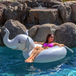 GoFloats Elephant Pool Float Party Tube - Inflatable Rafts for Adults & Kids