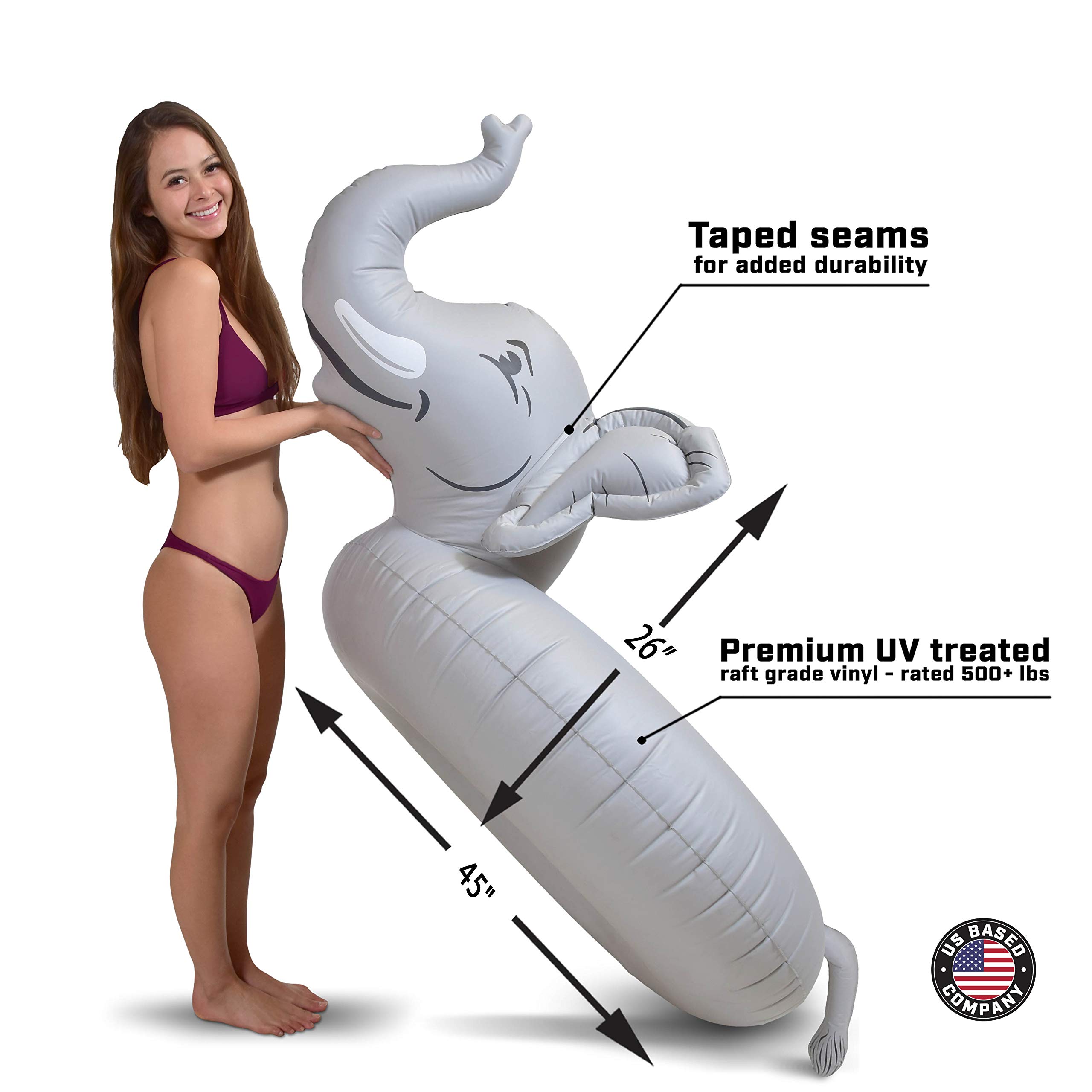 GoFloats Elephant Pool Float Party Tube - Inflatable Rafts for Adults & Kids