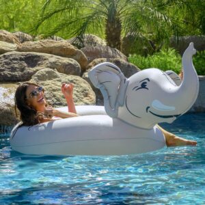 GoFloats Elephant Pool Float Party Tube - Inflatable Rafts for Adults & Kids