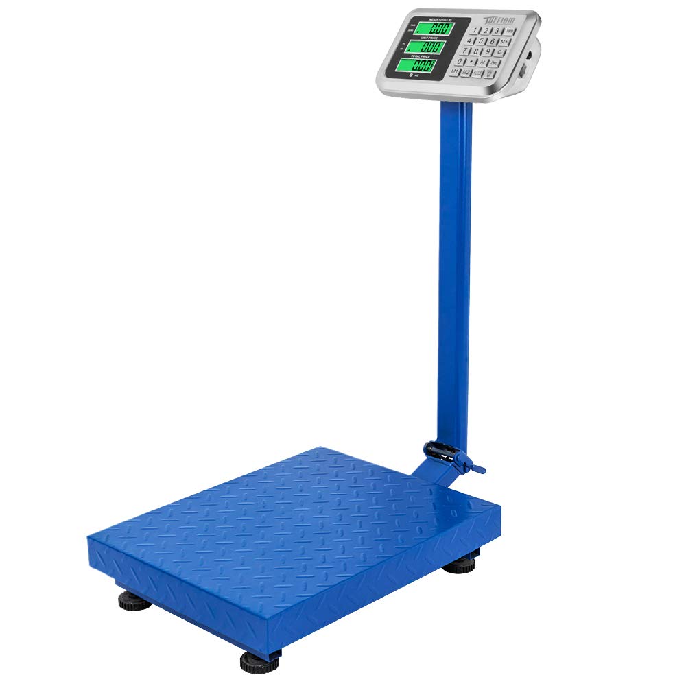 TUFFIOM 660lbs Weight Electronic Platform Scale,Digital Floor Heavy Duty Folding Scales,Stainless Steel High-Definition LCD Display,Perfect for Luggage Shipping Mailing Package Price (Dark Blue)