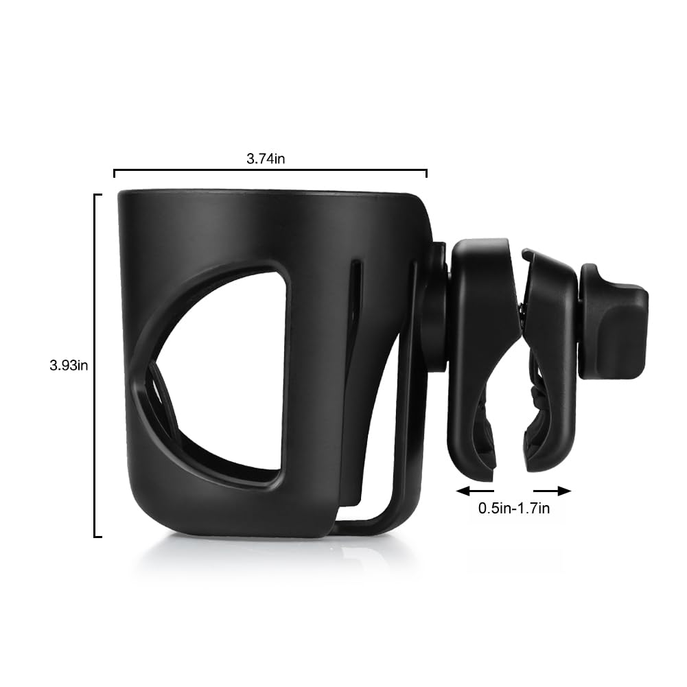 Accmor Universal Cup Holder, Stroller Cup Holder, Bike Cup Holder, 360° Rotatable Large Caliber Designed Cup Holder for Stroller, Wheelchair, Walker, Scooter