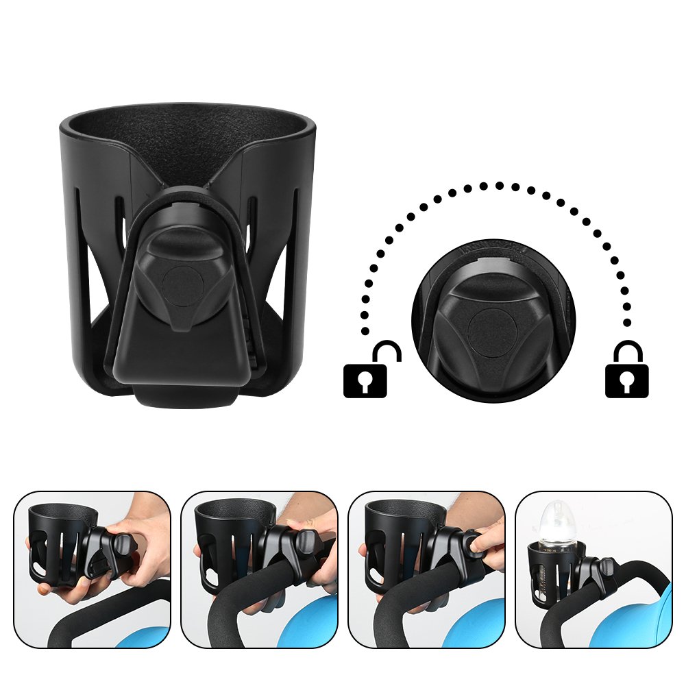 Accmor Universal Cup Holder, Stroller Cup Holder, Bike Cup Holder, 360° Rotatable Large Caliber Designed Cup Holder for Stroller, Wheelchair, Walker, Scooter