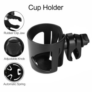 Accmor Universal Cup Holder, Stroller Cup Holder, Bike Cup Holder, 360° Rotatable Large Caliber Designed Cup Holder for Stroller, Wheelchair, Walker, Scooter