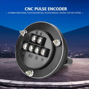 6 Terminal Manual Pulse Encoder,IP54 Aviation Aluminum Rotary Knob Encoder ,100 Stop Positions CNC Mill Router Control System Electronic Hand Wheel